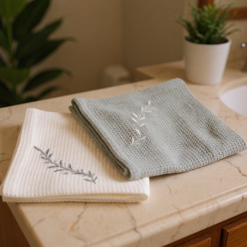 Cotton Waffle Face Towel Set of 5