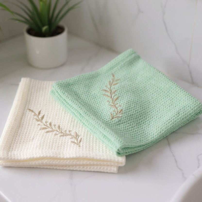 Cotton Waffle Face Towel Set of 5