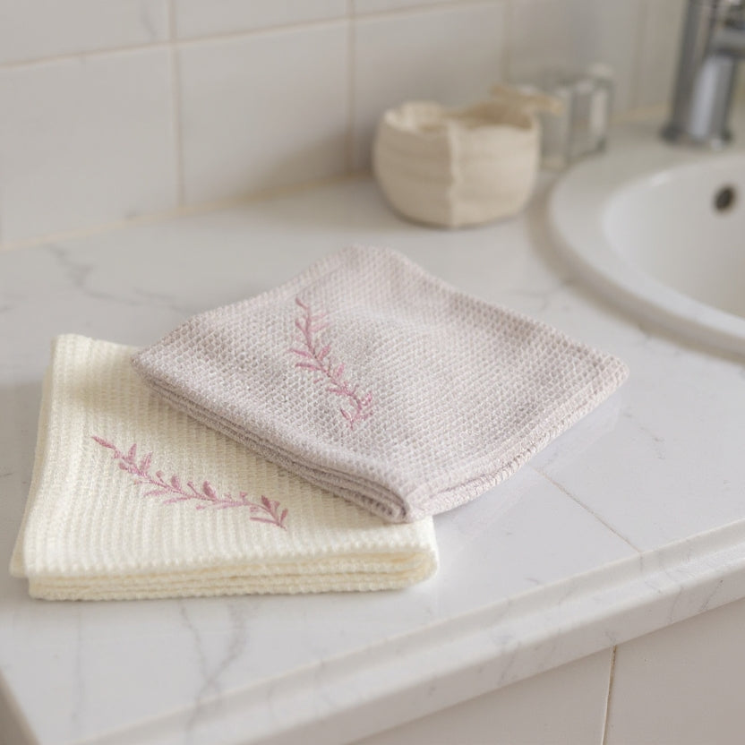 Cotton Waffle Face Towel Set of 5