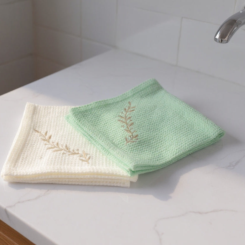 Cotton Waffle Face Towel Set of 5