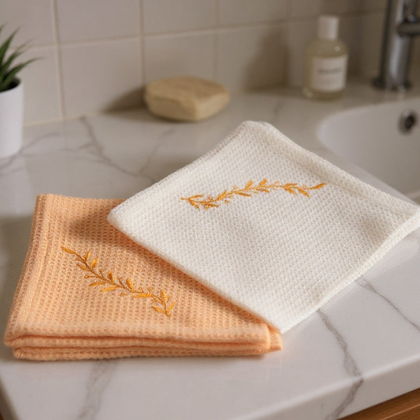 Cotton Waffle Face Towel Set of 5