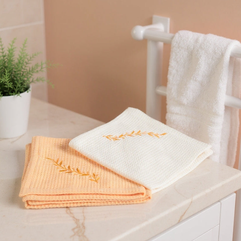 Cotton Waffle Face Towel Set of 5