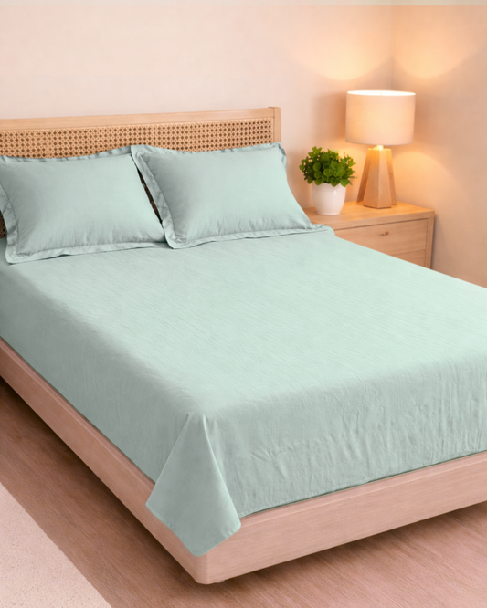 Muslin Bedding | Aqua green
