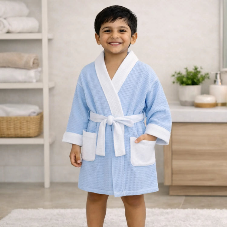 cotton micro waffle bathrobe