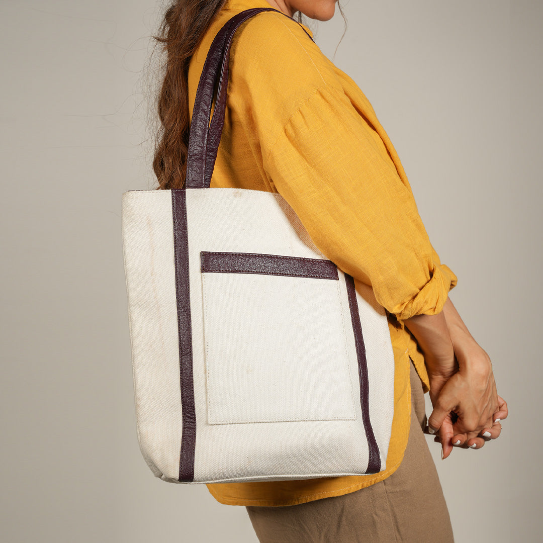 Tote Bag | Cotton And Banana Leather