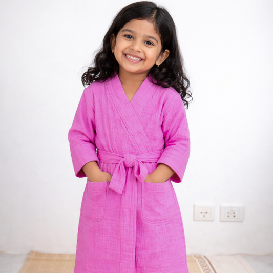 Muslin kids Bathrobe | Lavender