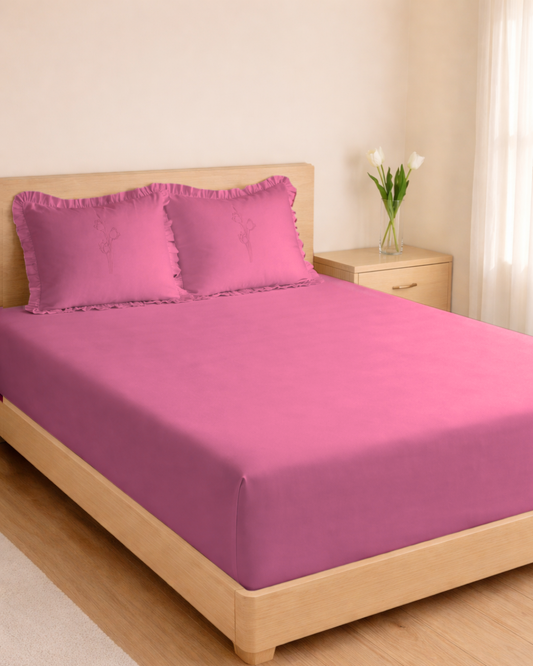 1000 TC COTTON SATEEN Ruffled Bedsheet set