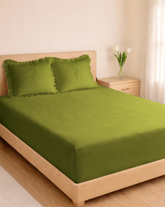1000 TC COTTON SATEEN Ruffled Bedsheet set
