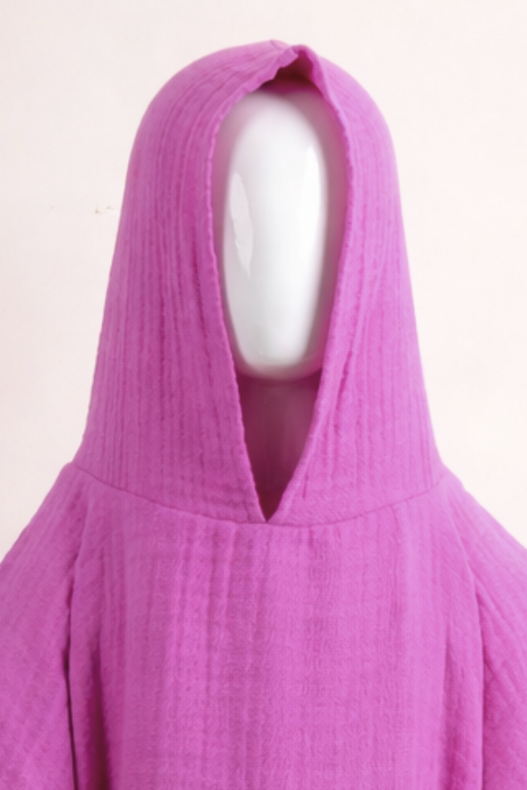 Muslin Hooded Bathrobe | Lavender