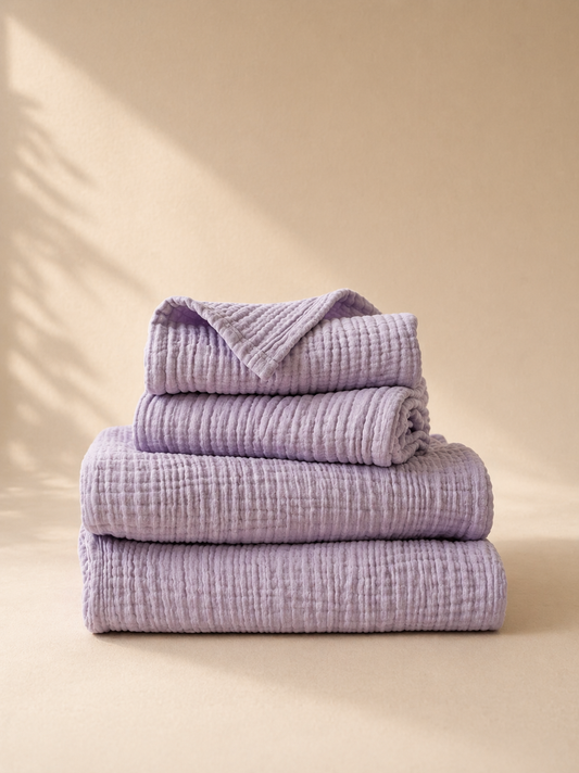 Muslin bath towel+ Muslin hand towel(2 pcs)