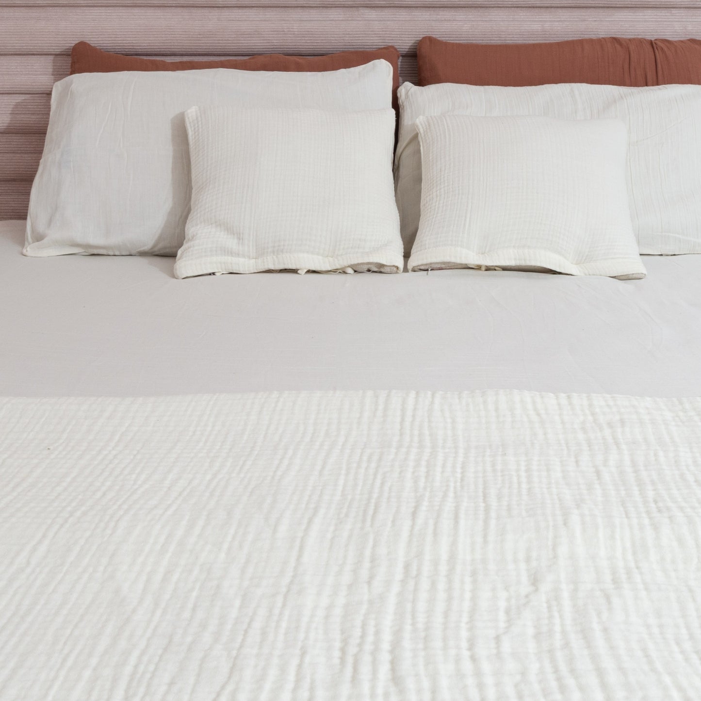 Cushion Cover | Muslin & Cotton Sateen | Cannoli Cream