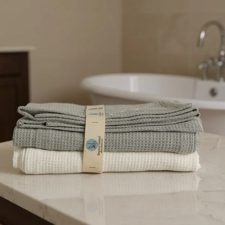 Cotton Waffle Bath Towel Set of 2