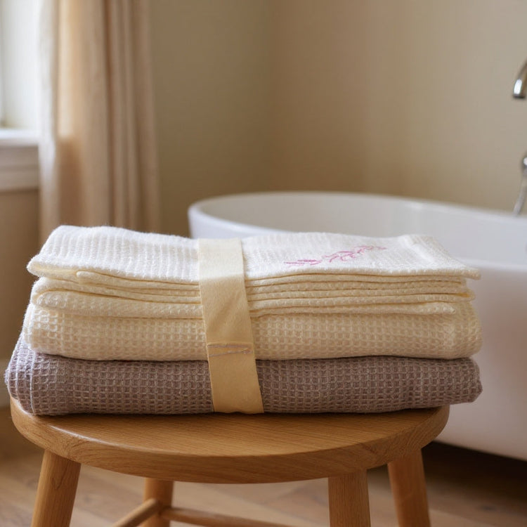 Cotton Waffle Bath Towel Set of 2