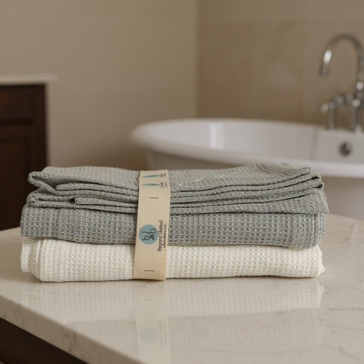 Cotton Waffle Bath Towel Set of 2