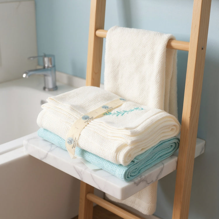 Cotton Waffle Bath Towel Set of 2