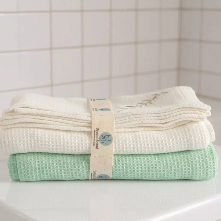 Cotton Waffle Bath Towel Set of 2