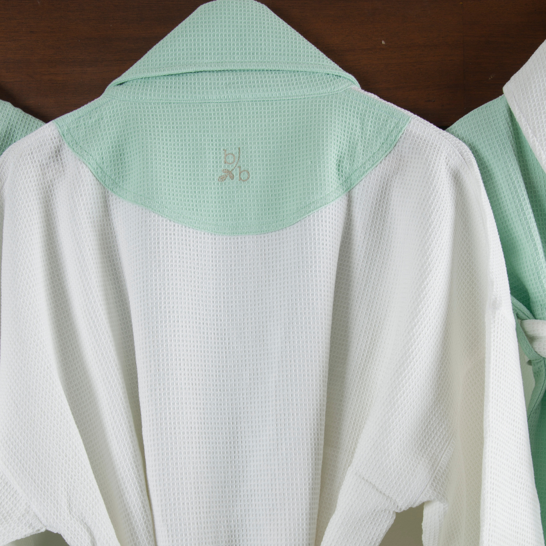 Cotton Micro Waffle Bathrobe | Shawl Collar