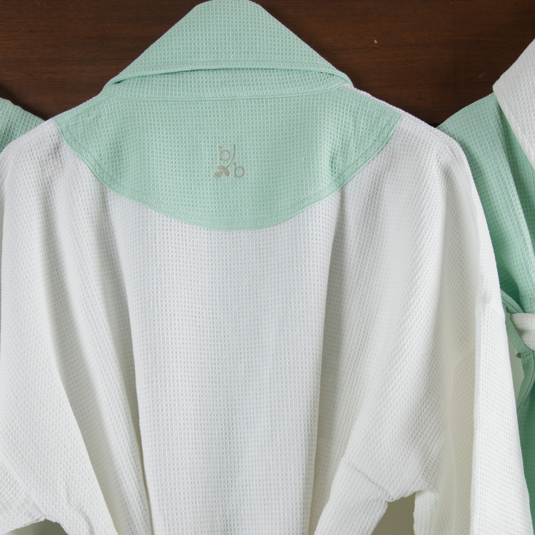 Cotton Micro Waffle Bathrobe | Shawl Collar