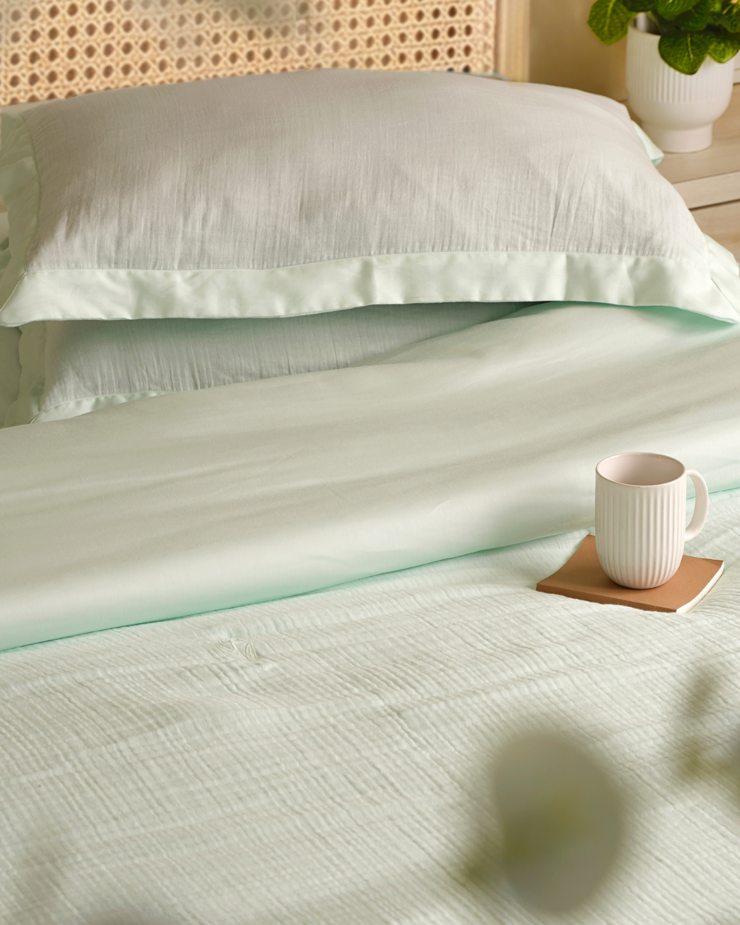 Muslin Duvet with Tulip Embroidery (4 Layer)