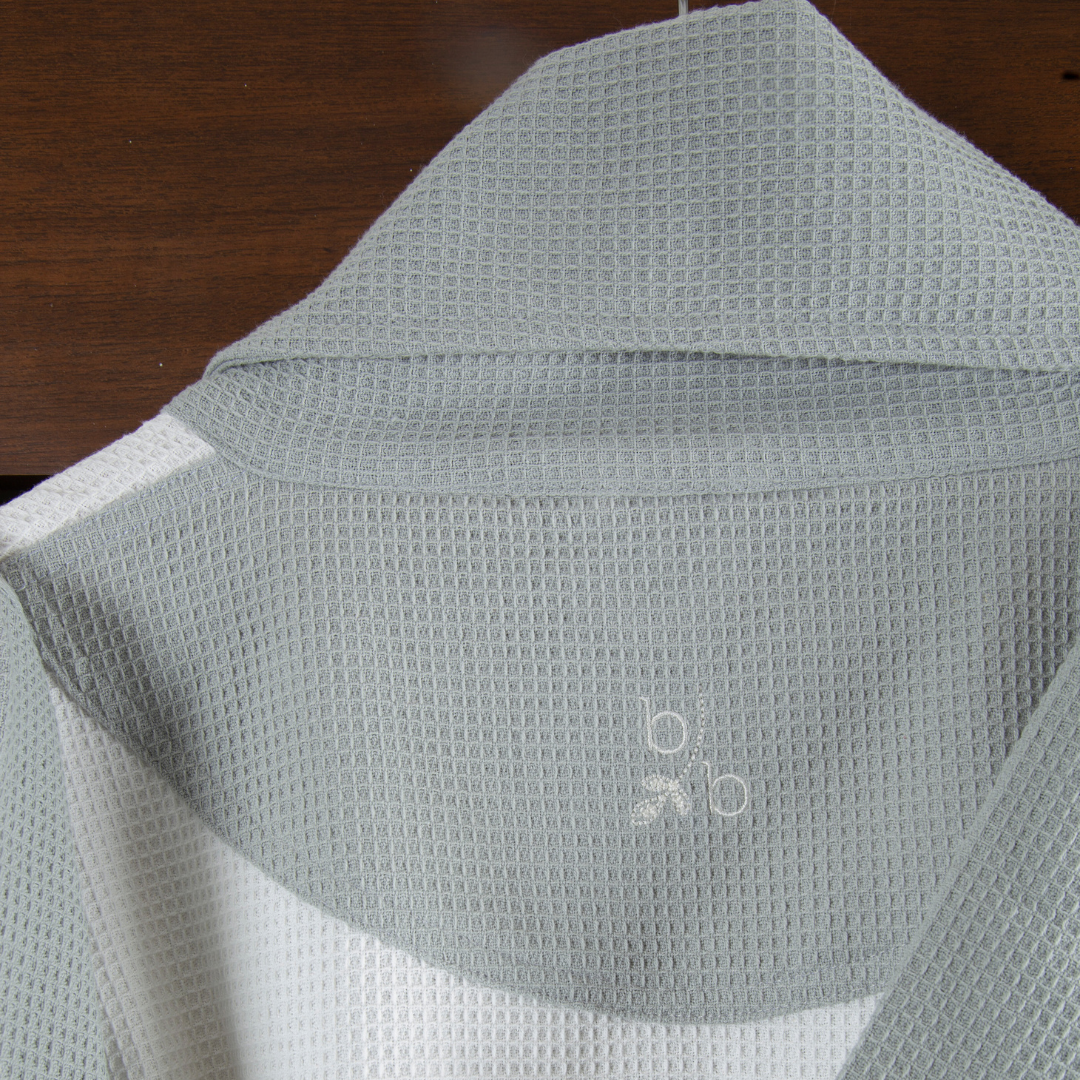 Cotton Micro Waffle Bathrobe | Shawl Collar