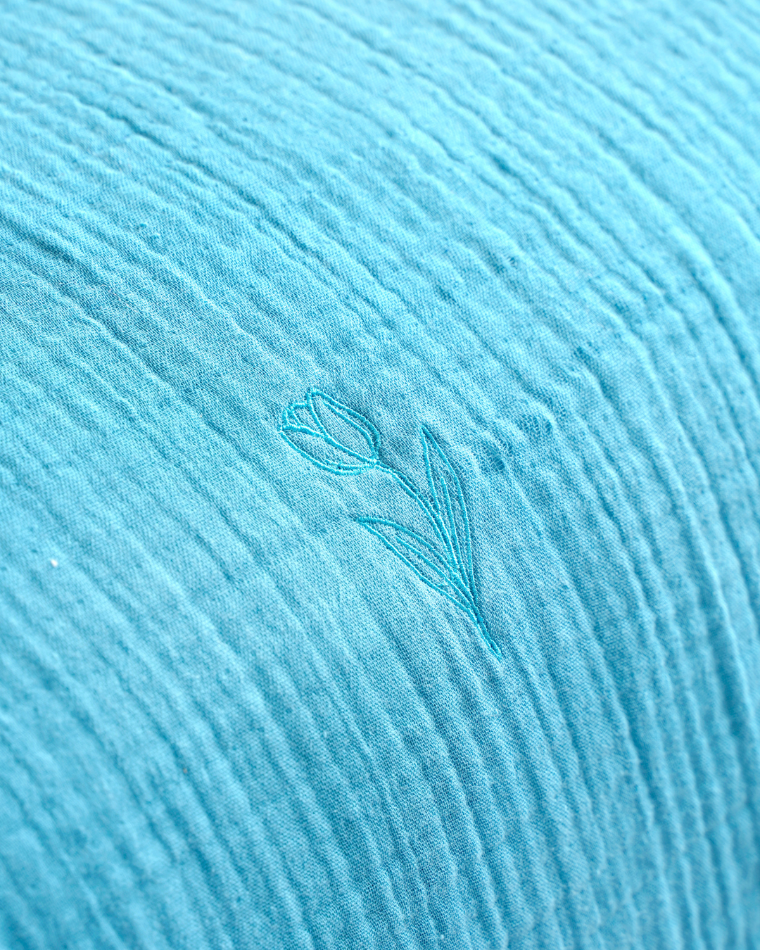 Muslin Duvet with Tulip Embroidery (4 Layer)