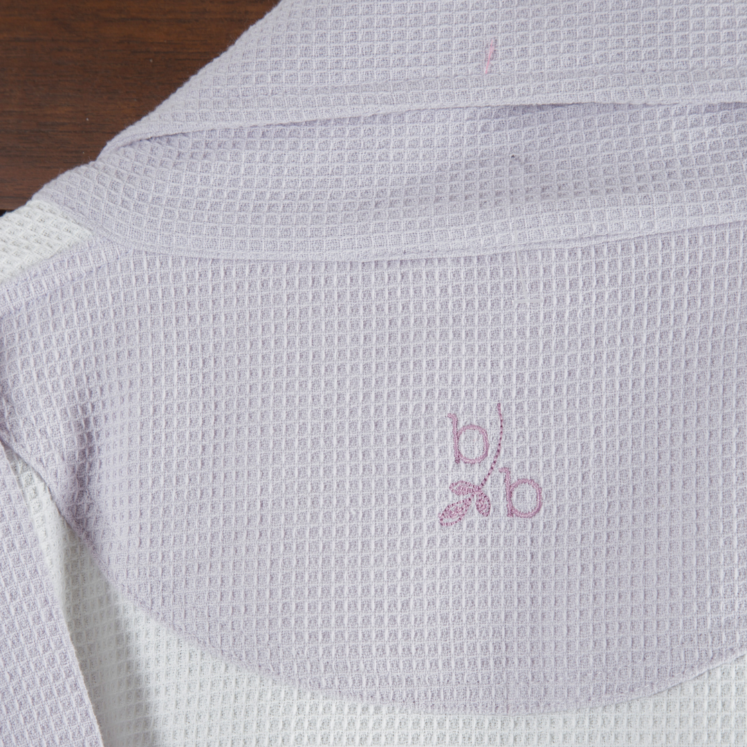 Cotton Micro Waffle Bathrobe | Shawl Collar