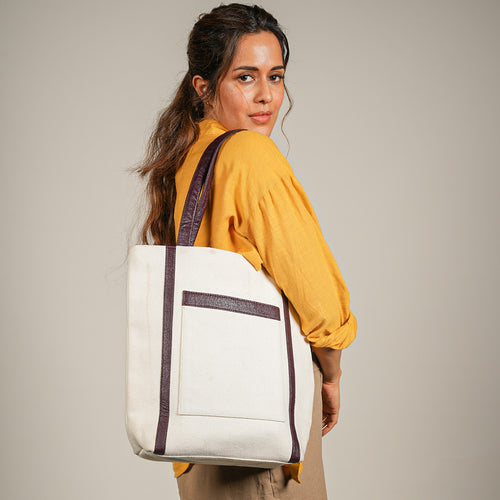 Tote Bag | Cotton And Banana Leather