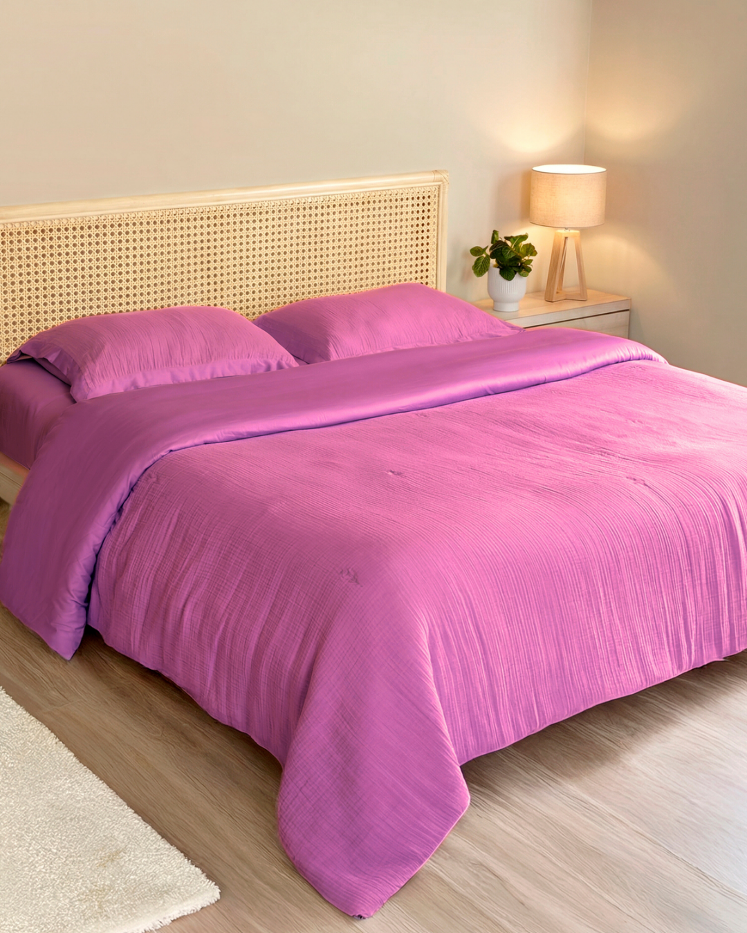 Muslin Duvet with Tulip Embroidery (4 Layer)