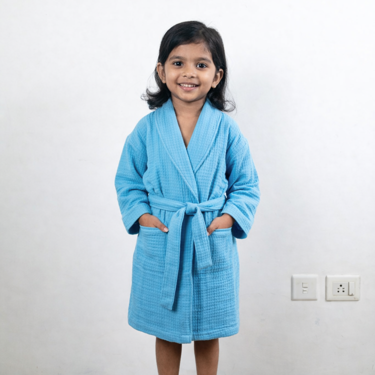 Muslin kids  Bathrobe | Blue