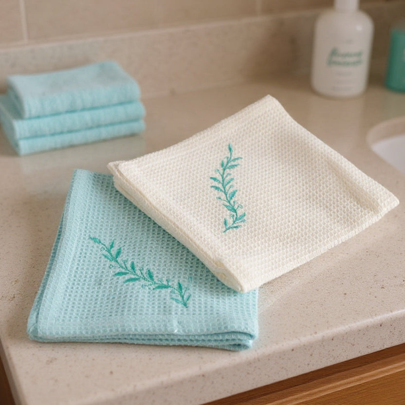 Cotton Waffle Face Towel Set of 5