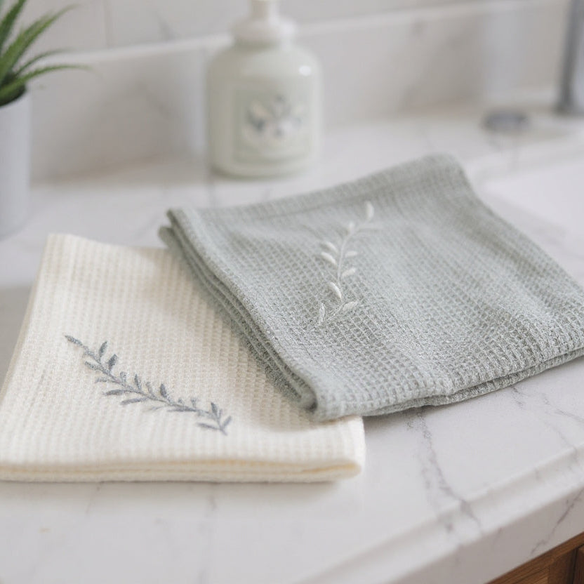 Cotton Waffle Face Towel Set of 5