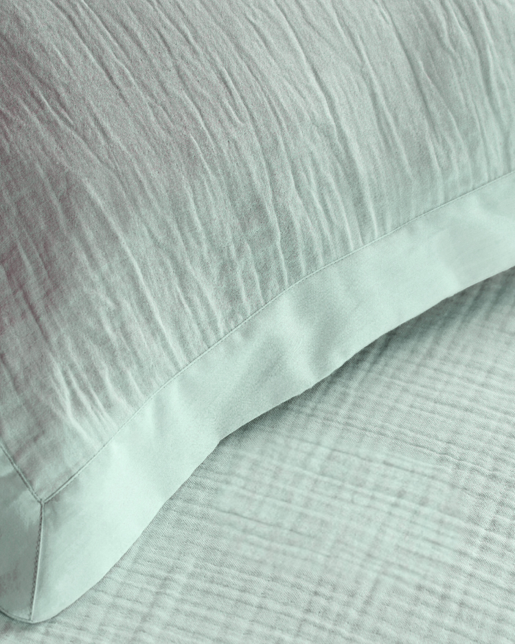 Muslin Bedding | Aqua green