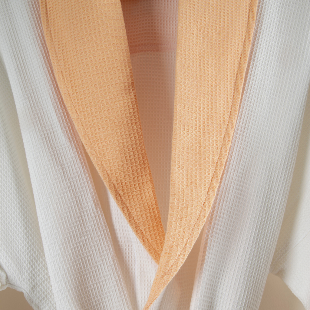 Cotton Micro Waffle Bathrobe | Shawl Collar