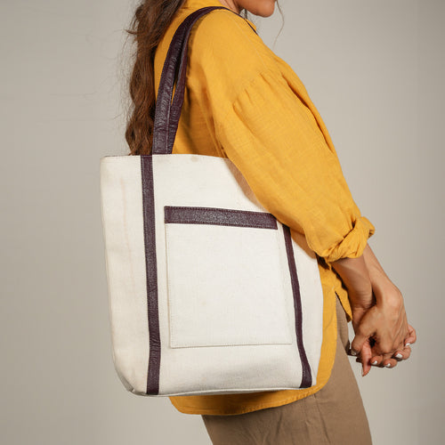 Tote Bag | Cotton And Banana Leather