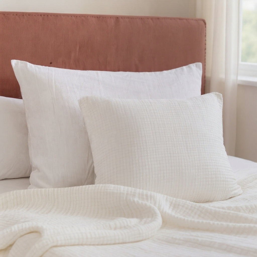 Cushion Cover | Muslin Cotton Sateen | Pure White