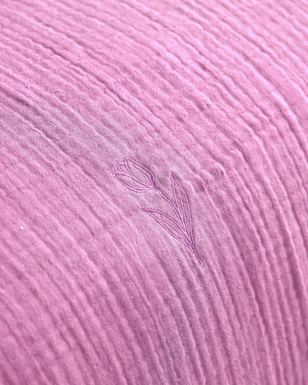 Muslin Duvet with Tulip Embroidery (4 Layer)