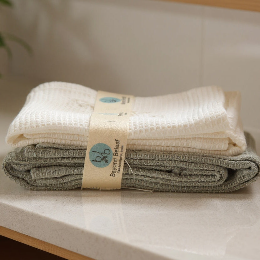 Cotton Waffle Hand Towel Set of 2