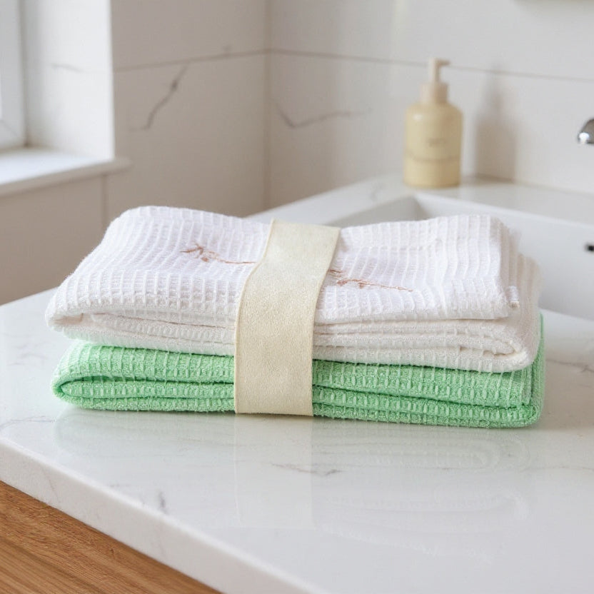 Cotton Waffle Hand Towel Set of 2