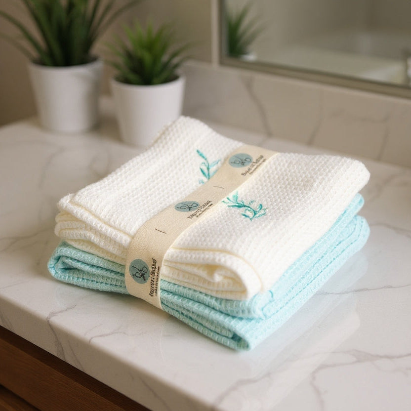 Cotton Waffle Hand Towel Set of 2
