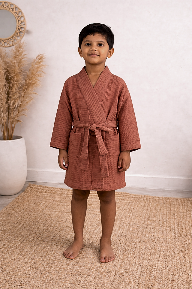 Bamboo Waffle Kids Bathrobe