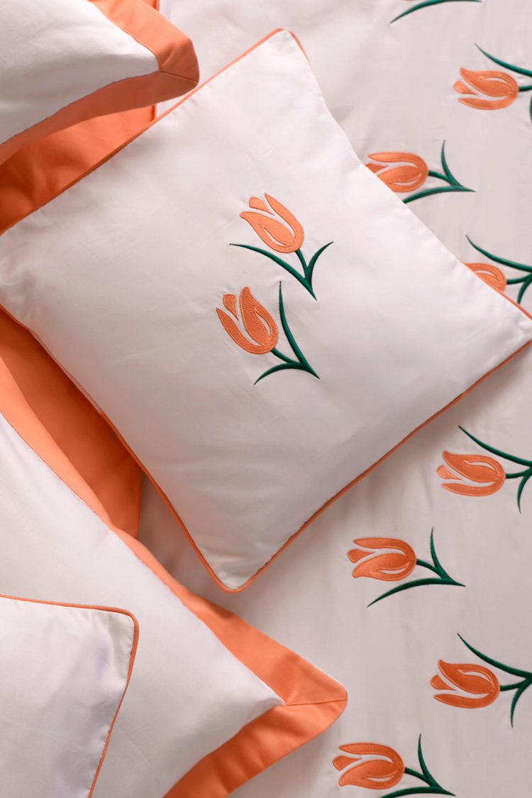 Cotton Sateen  Embroidery Cushion cover