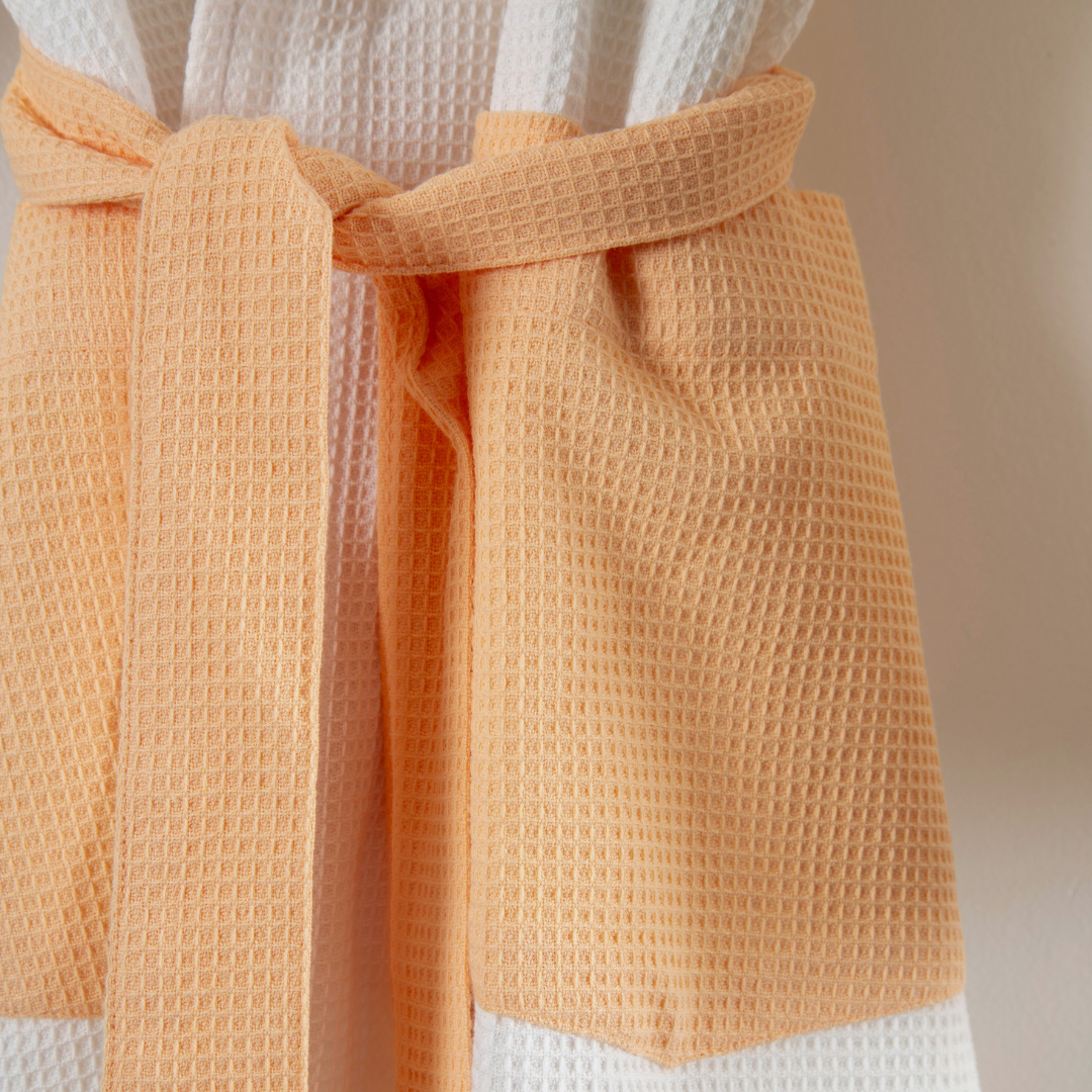 Cotton Micro Waffle Bathrobe | Shawl Collar