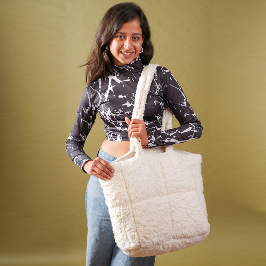 Teddy Beige Tote Bag