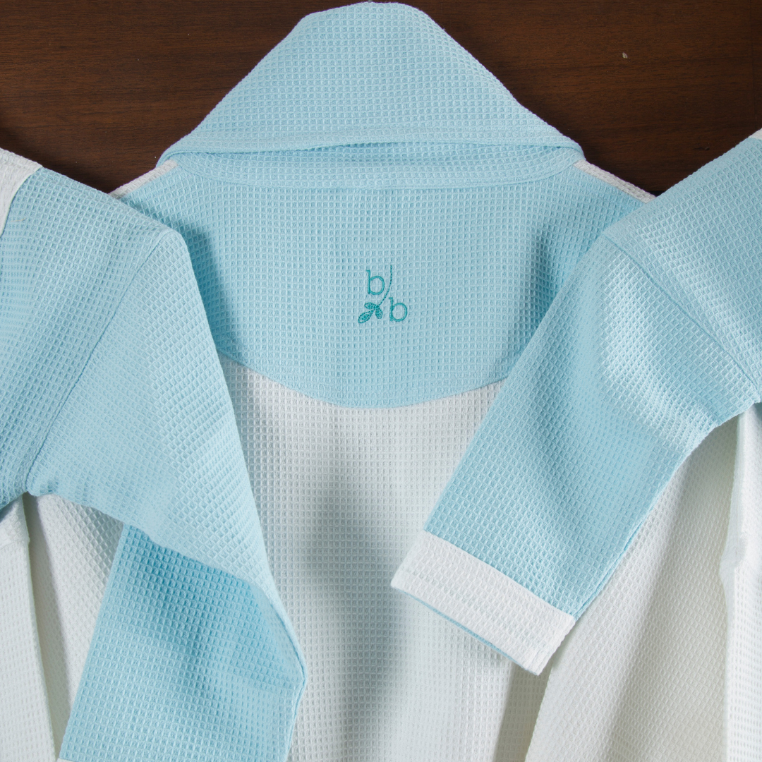 Cotton Micro Waffle Bathrobe | Shawl Collar
