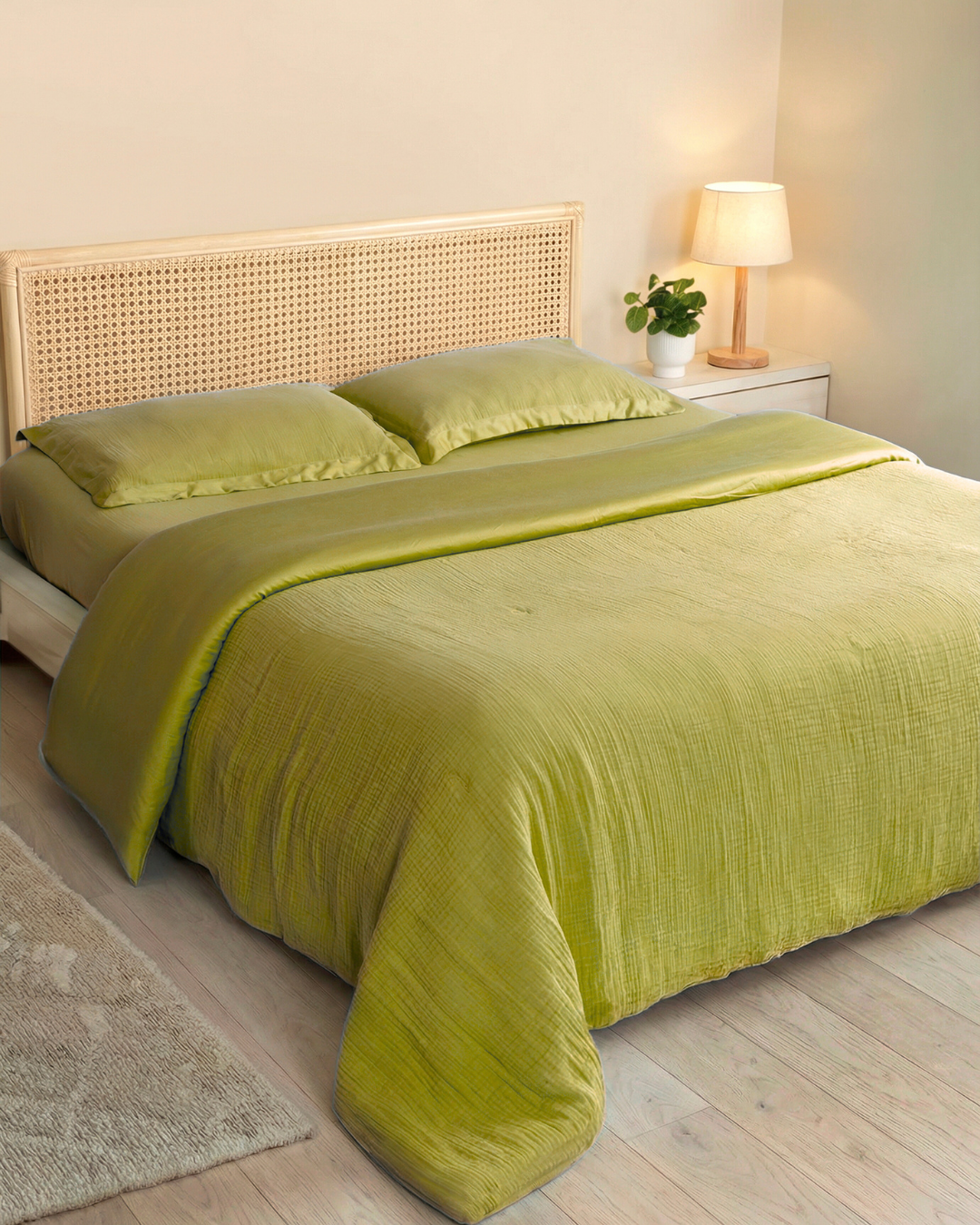 Muslin Duvet with Tulip Embroidery (4 Layer)