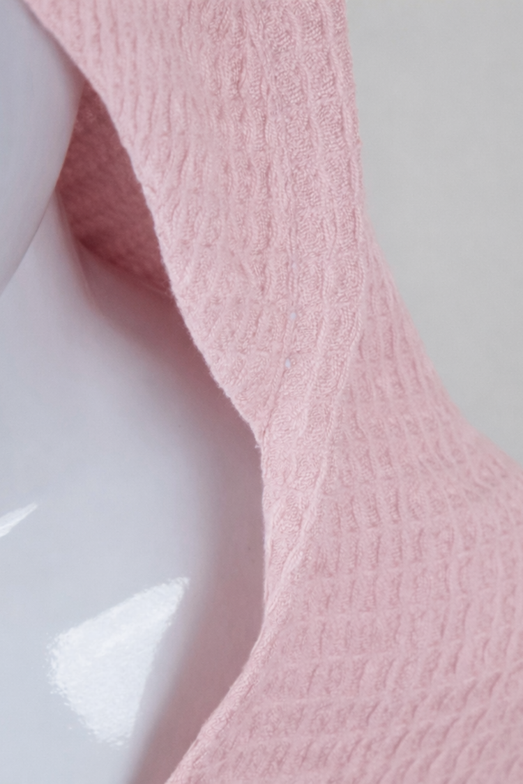 Bamboo Waffle Hooded Bathrobe | Pink