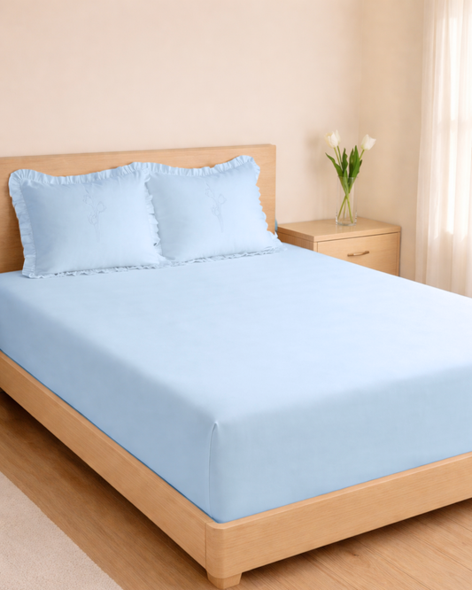 1000 TC COTTON SATEEN Ruffled  Bedsheet set