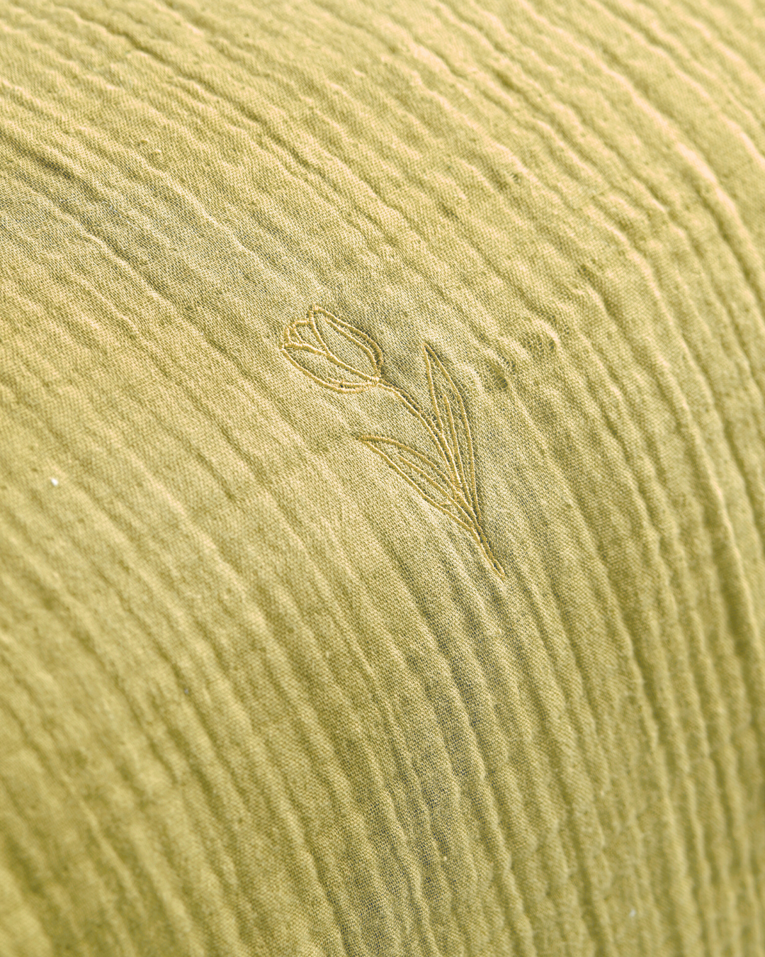 Muslin Duvet with Tulip Embroidery (4 Layer)