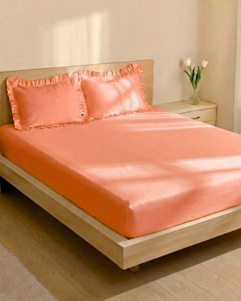 1000 TC COTTON SATEEN Ruffled  Bedsheet set