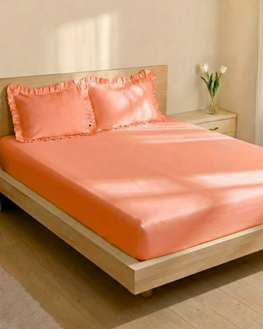 1000 TC COTTON SATEEN Ruffled  Bedsheet set